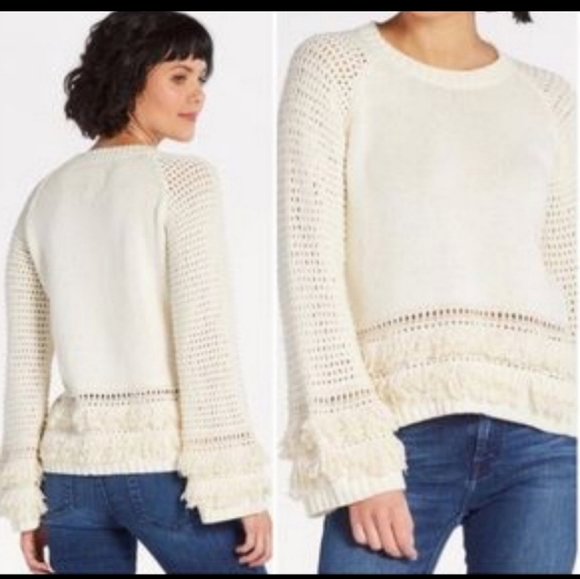 NWT Chaser, fringe knit sweater. - Picture 3 of 5